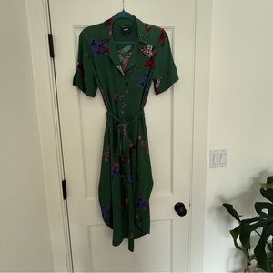 Maeve Green Floral Midi Dress